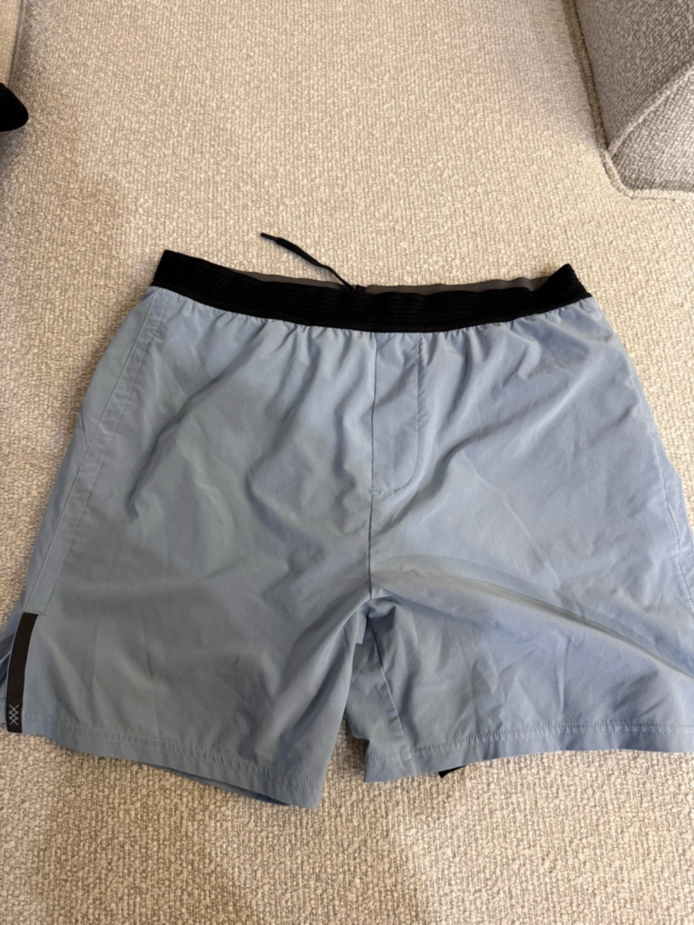 RHONE Light Blue Athletic Shorts with Black Waistband